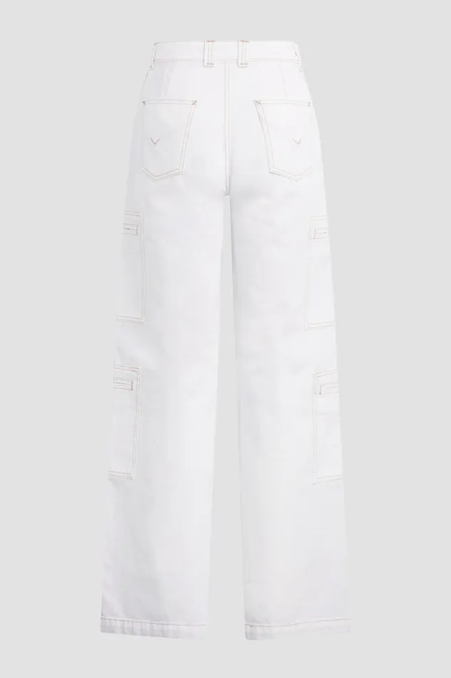 Hudson Jeans Wide Leg HighRise Welt Pocket Wide Leg Cargo White 8211 Women Hudson Jeans Wide Leg HighRise Welt Pocket Wide Leg Cargo White 8211 Women