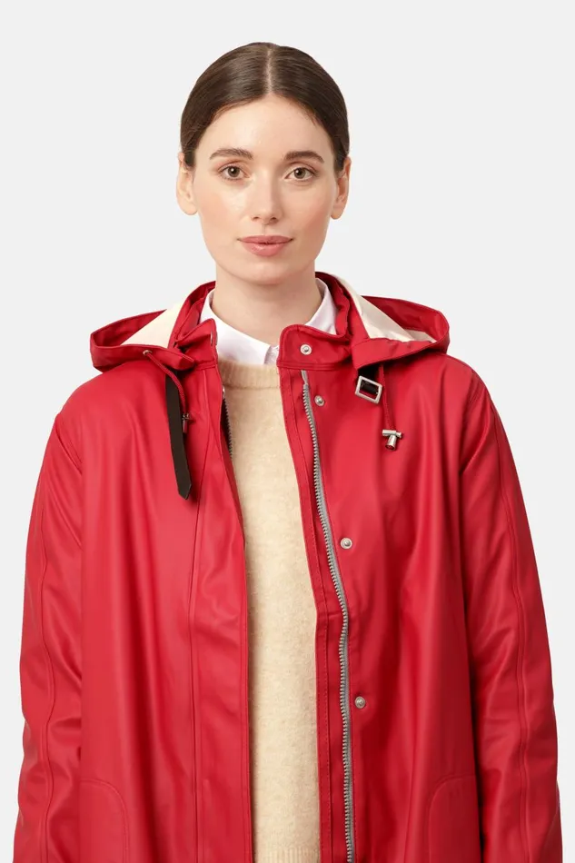 Ilse Jacobsen Raincoat 8211 Deep Red Women Raincoats