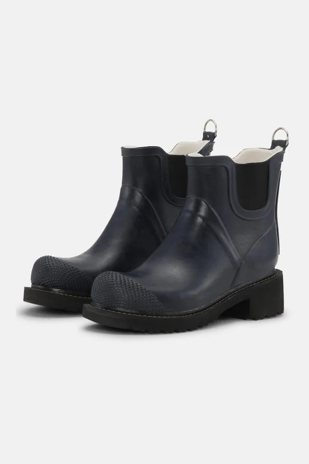 Ilse Jacobsen Short Rubber Boots With High Heel 8211 Dark Indigo Women Rainboots Short