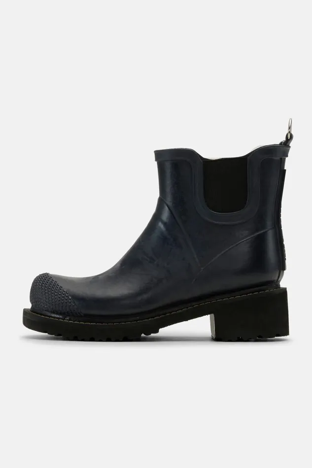 Ilse Jacobsen Short Rubber Boots With High Heel 8211 Dark Indigo Women Rainboots Short