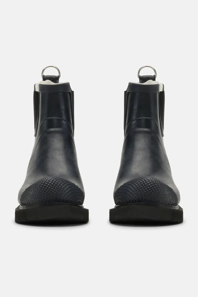 Ilse Jacobsen Short Rubber Boots With High Heel 8211 Dark Indigo Women Rainboots Short