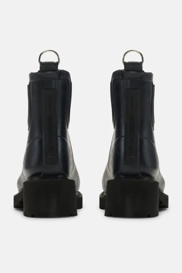 Ilse Jacobsen Short Rubber Boots With High Heel 8211 Dark Indigo Women Rainboots Short