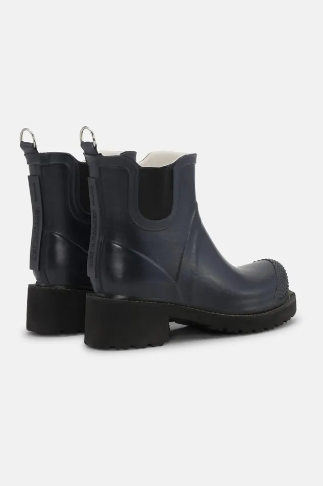 Ilse Jacobsen Short Rubber Boots With High Heel 8211 Dark Indigo Women Rainboots Short