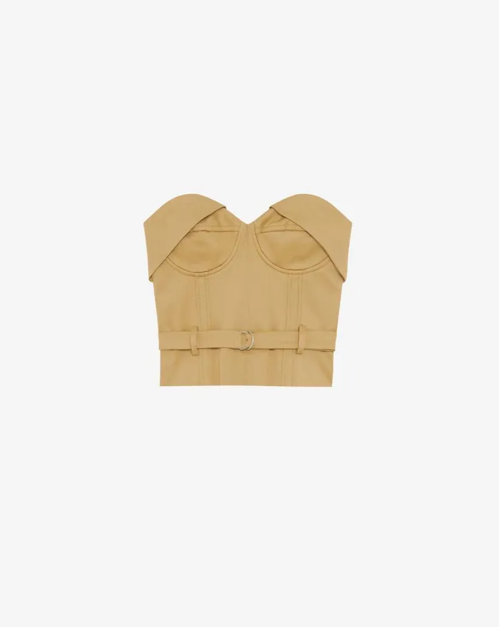 IRO ADIM BELTED BUSTIER TOP Beige Women Tops and Shirts