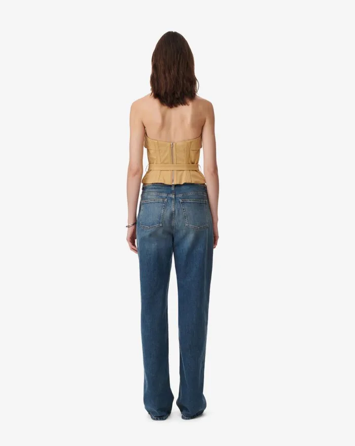 IRO ADIM BELTED BUSTIER TOP Beige Women Tops and Shirts