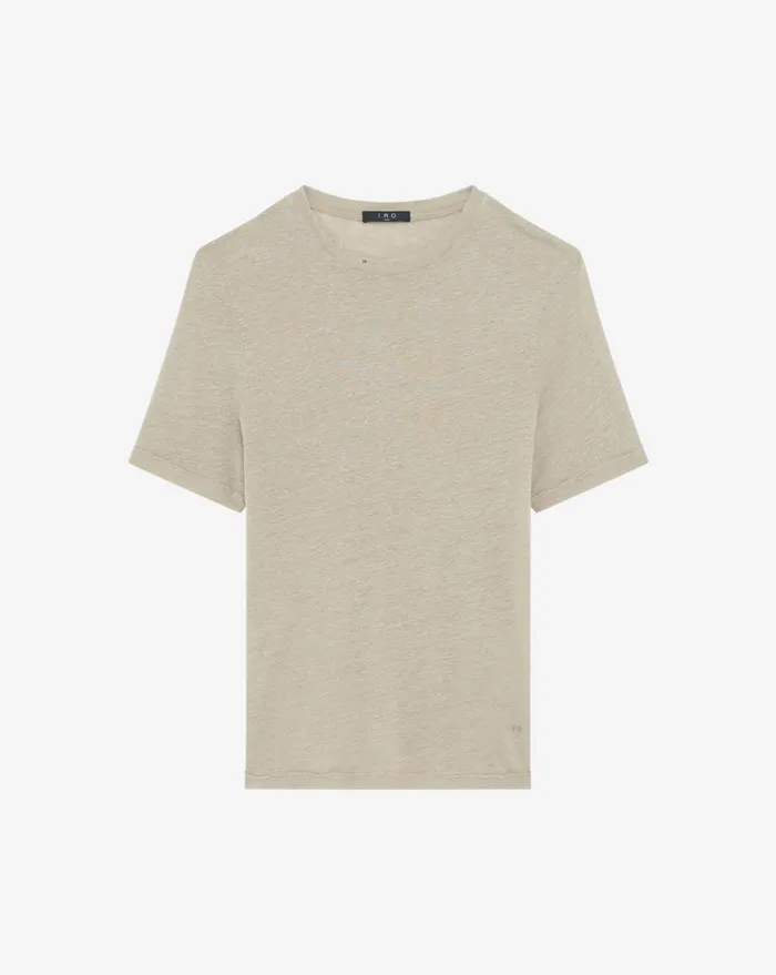 IRO ARESO ROUNDNECK LINEN TSHIRT Taupe Men Tshirts