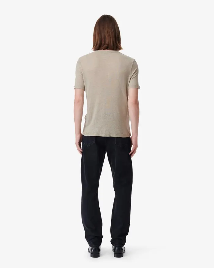IRO ARESO ROUNDNECK LINEN TSHIRT Taupe Men Tshirts