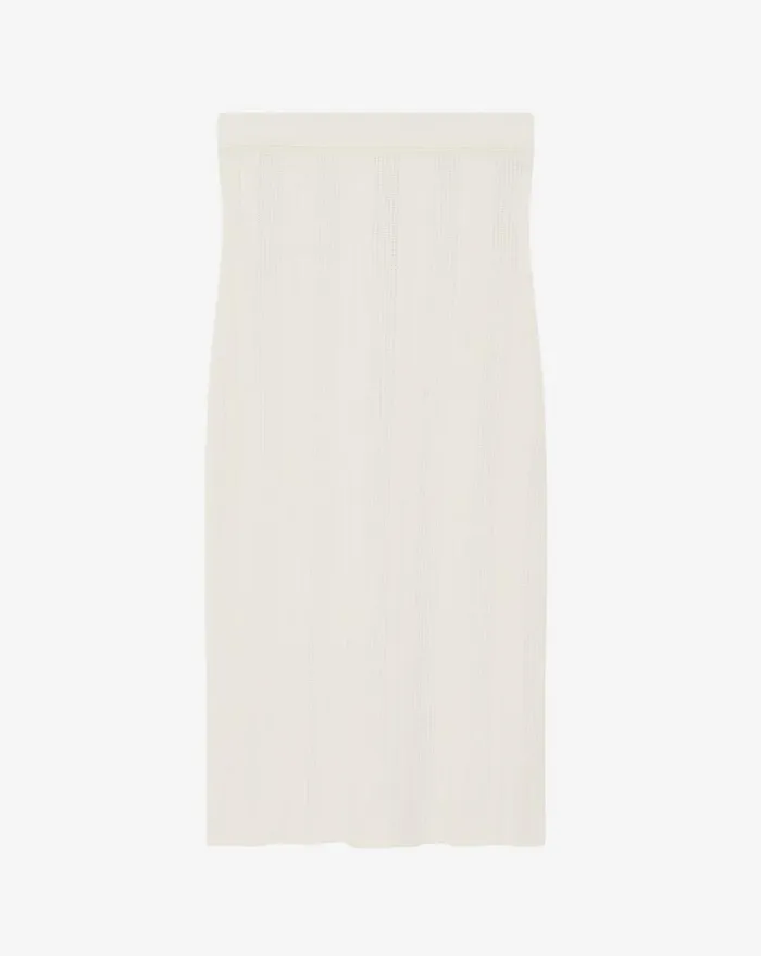 IRO CAIFA RIBBED JERSEY MIDI SKIRT Mastic Women Shorts and Skirts
