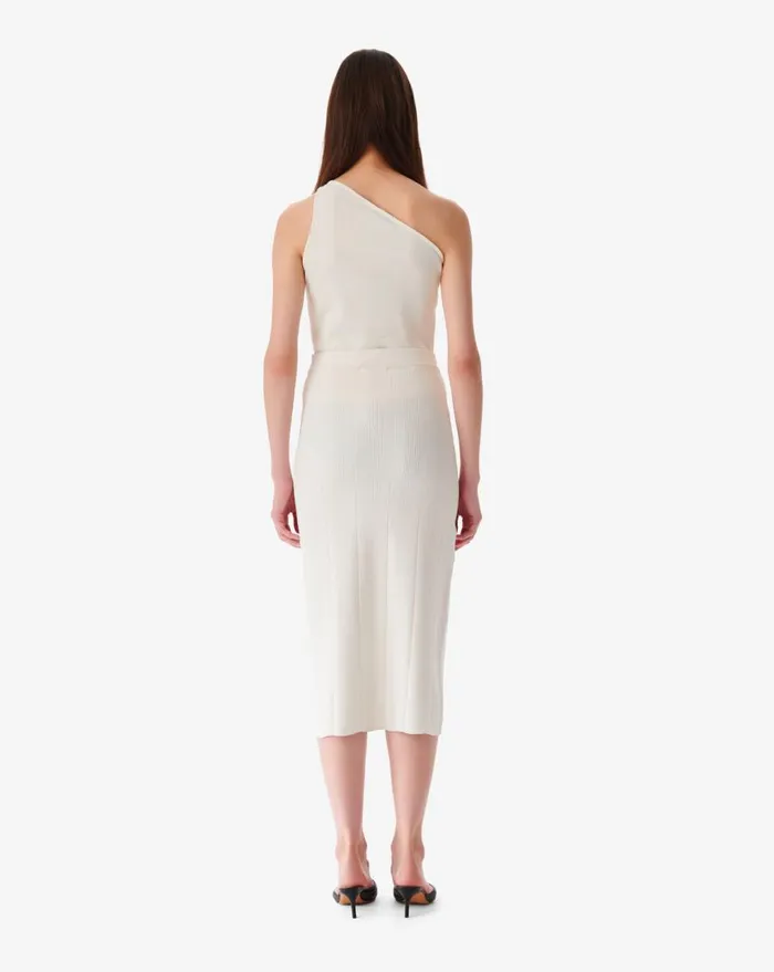 IRO CAIFA RIBBED JERSEY MIDI SKIRT Mastic Women Shorts and Skirts