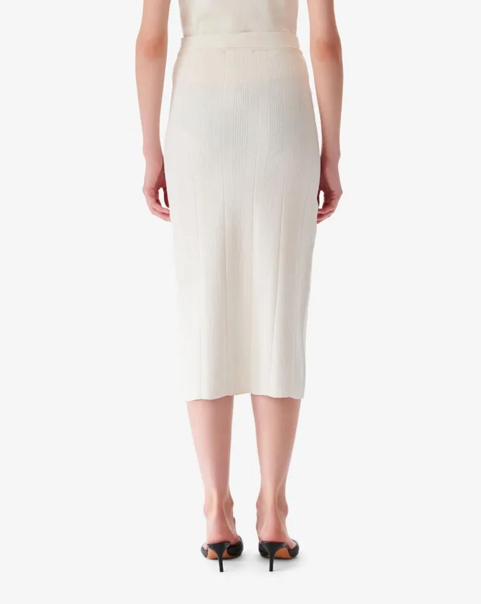 IRO CAIFA RIBBED JERSEY MIDI SKIRT Mastic Women Shorts and Skirts
