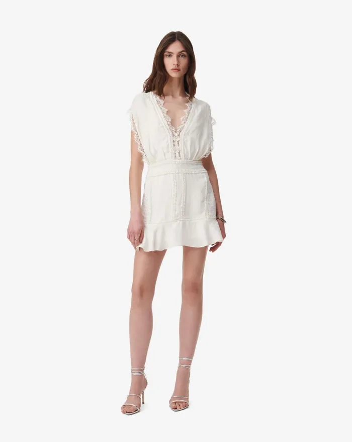 IRO CIERRA JACQUARD LACE DRESS Ecru Women Dresses