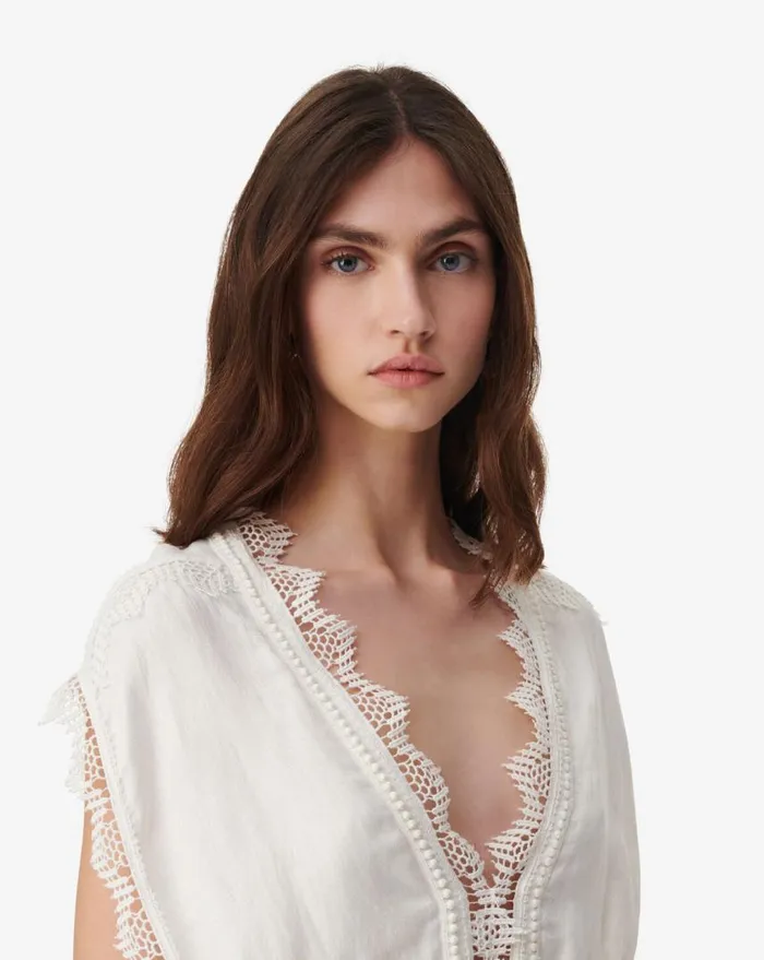 IRO CIERRA JACQUARD LACE DRESS Ecru Women Dresses