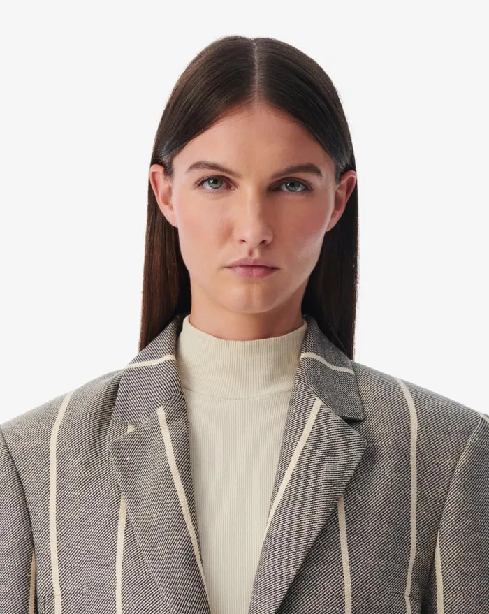 IRO DUPA STRIPED SUIT JACKET Ecrunavy Women Jackets and Coats
