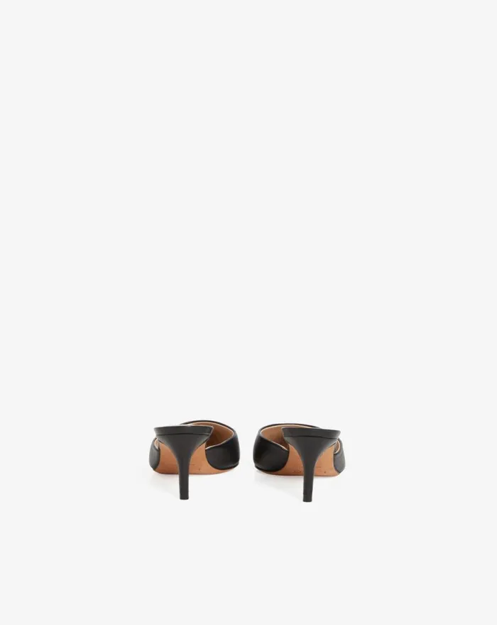 IRO KAIA SILVERTOED LEATHER MULES Black Women Sandals