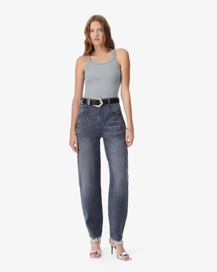IRO PALISSO RIBBED TANK TOP Storm Blue Women Tops and Shirts