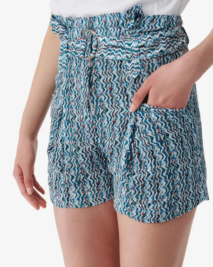 IRO RASINE HIGHWAIST SHORTS Multico Blue Women Shorts and Skirts