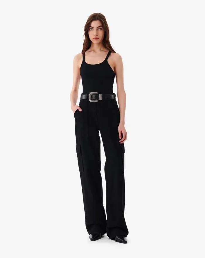 IRO TIAM LOOSE FIT CARGO JEANS Black Stone Women Jeans