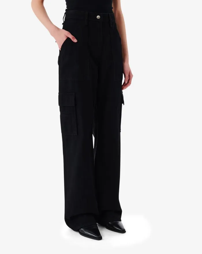 IRO TIAM LOOSE FIT CARGO JEANS Black Stone Women Jeans