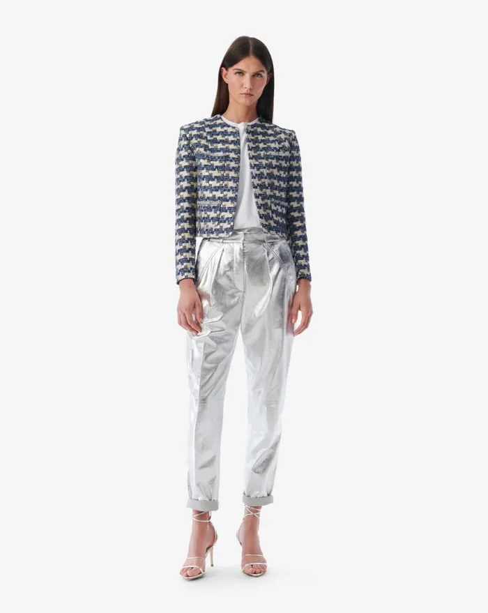IRO TIARE LUREX TWEED JACKET Bluesilver Women Jackets and Coats