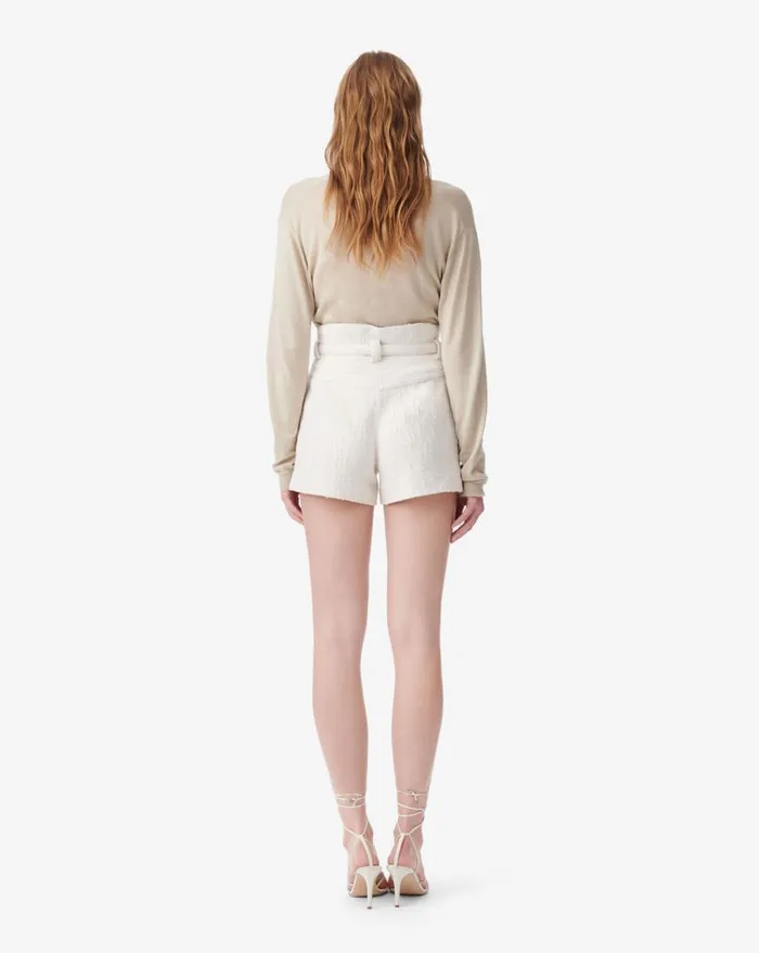 IRO VANAY BELTED TWEED SHORTS Ecruwhite Women Shorts and Skirts