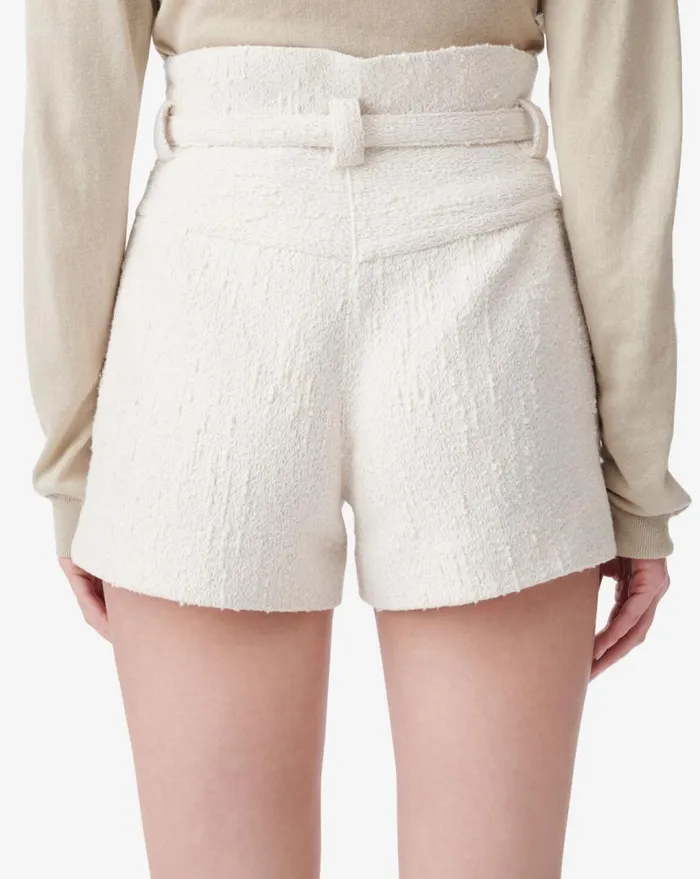 IRO VANAY BELTED TWEED SHORTS Ecruwhite Women Shorts and Skirts