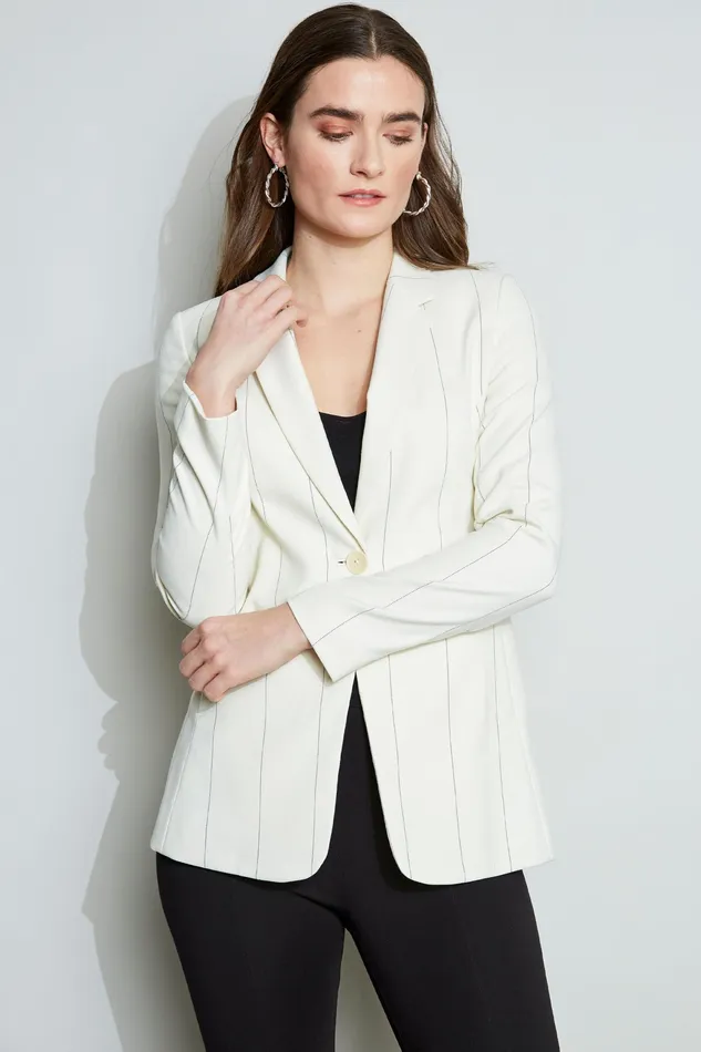 Jackets and Blazers Women Elie Tahari Etch Stripe Blazer Lt SandBlack