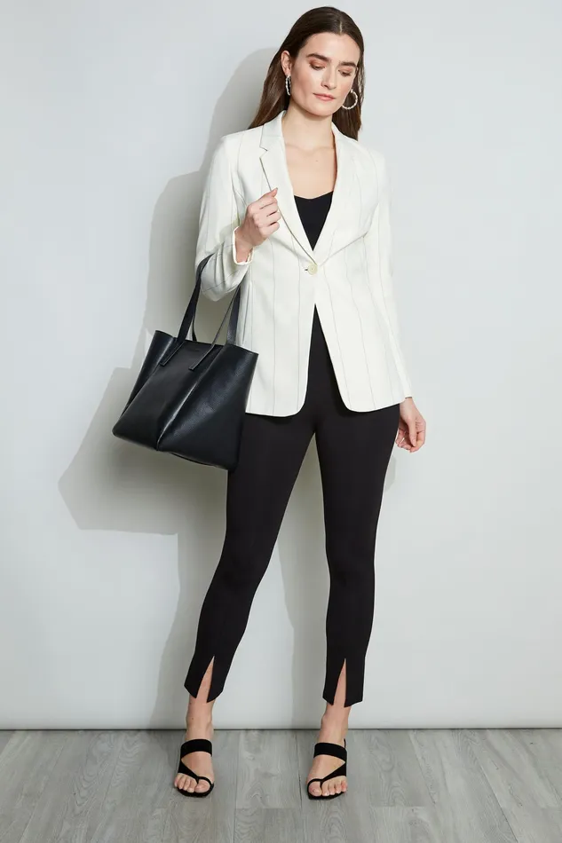 Jackets and Blazers Women Elie Tahari Etch Stripe Blazer Lt SandBlack