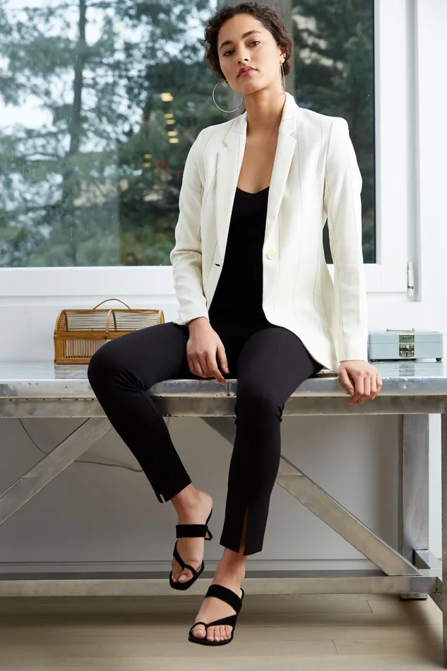 Jackets and Blazers Women Elie Tahari Etch Stripe Blazer Lt SandBlack