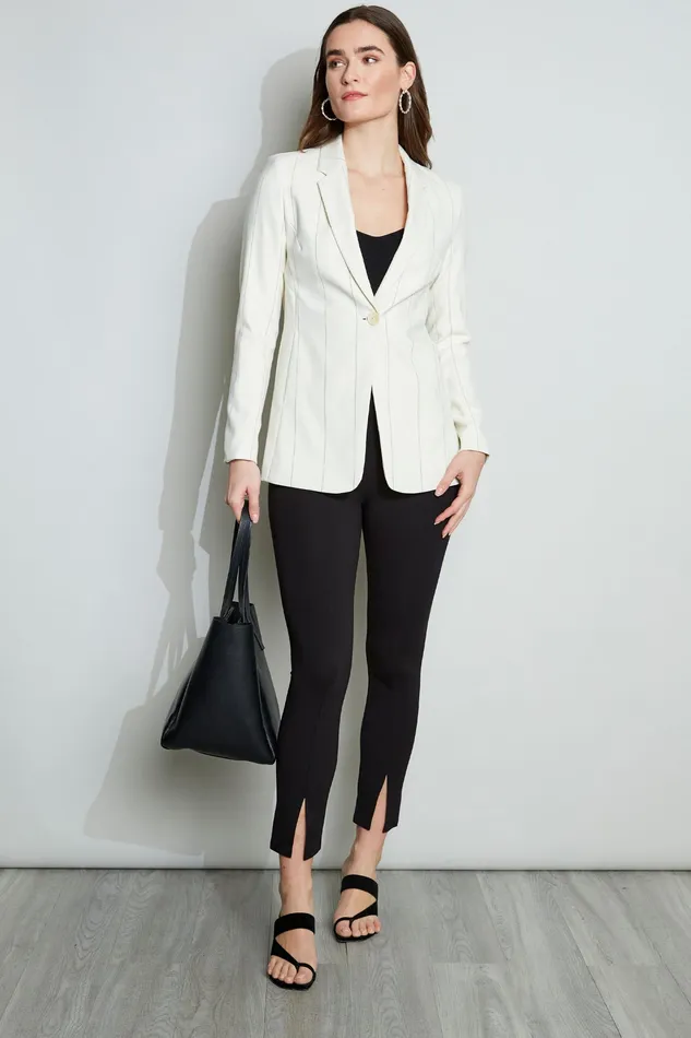 Jackets and Blazers Women Elie Tahari Etch Stripe Blazer Lt SandBlack
