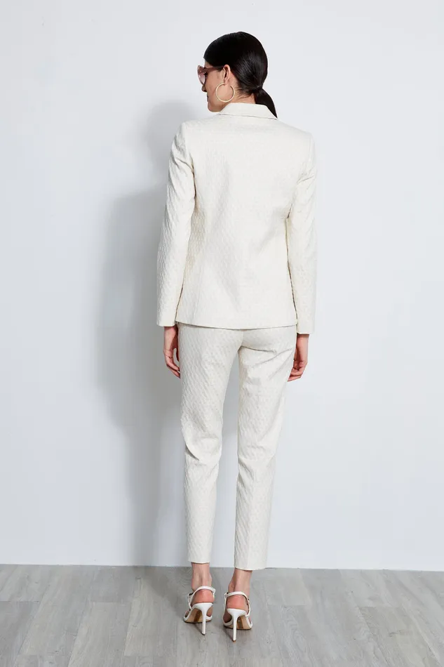 Jackets and Blazers Women Elie Tahari Jacquard Stretch Panel Blazer VANILLA BEAN