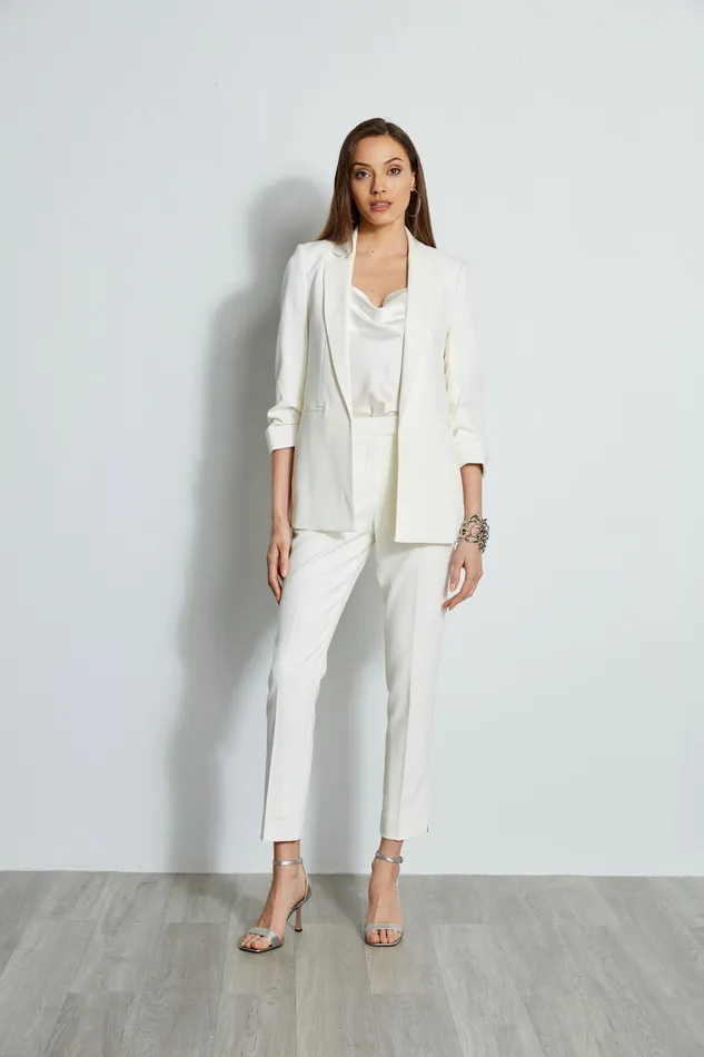 Jackets and Blazers Women Elie Tahari Ruched Sleeve Blazer Sky White