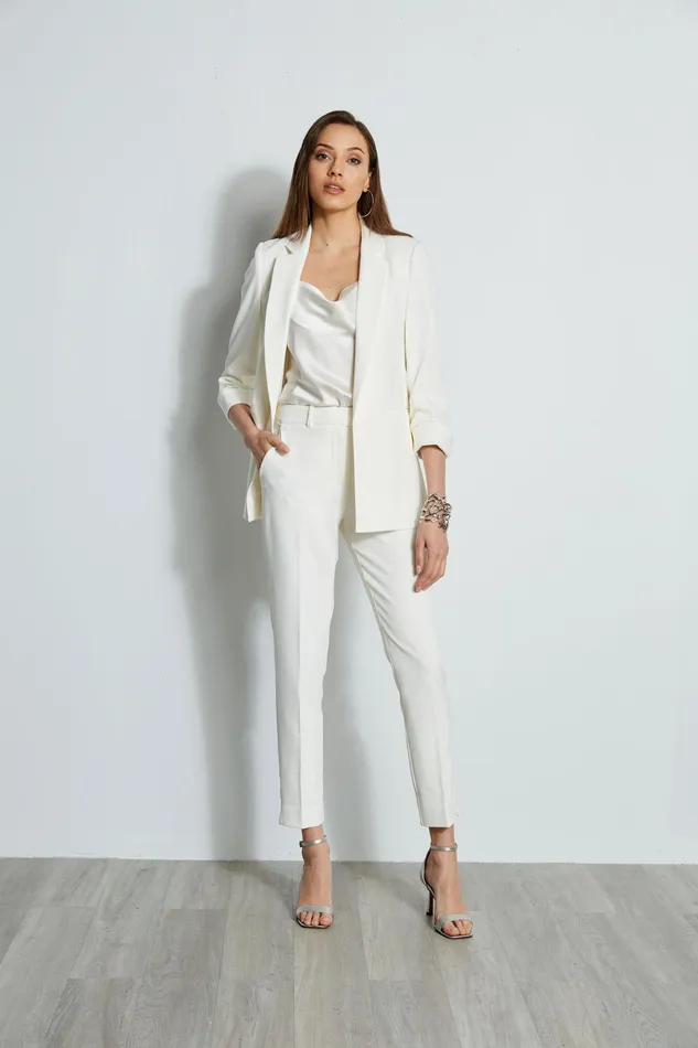 Jackets and Blazers Women Elie Tahari Ruched Sleeve Blazer Sky White