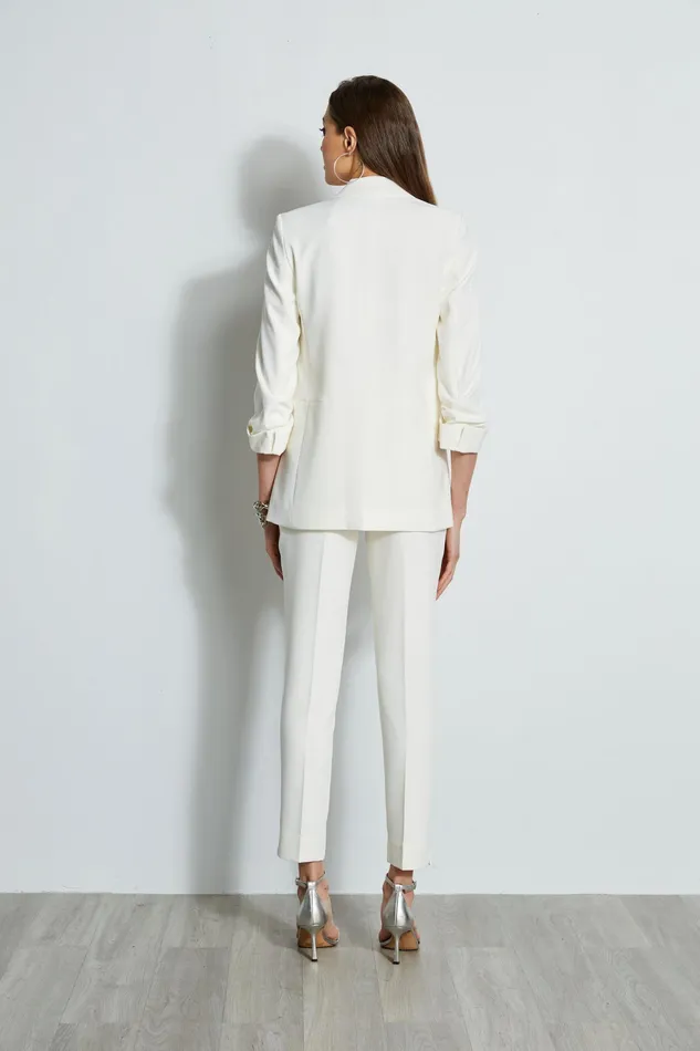 Jackets and Blazers Women Elie Tahari Ruched Sleeve Blazer Sky White