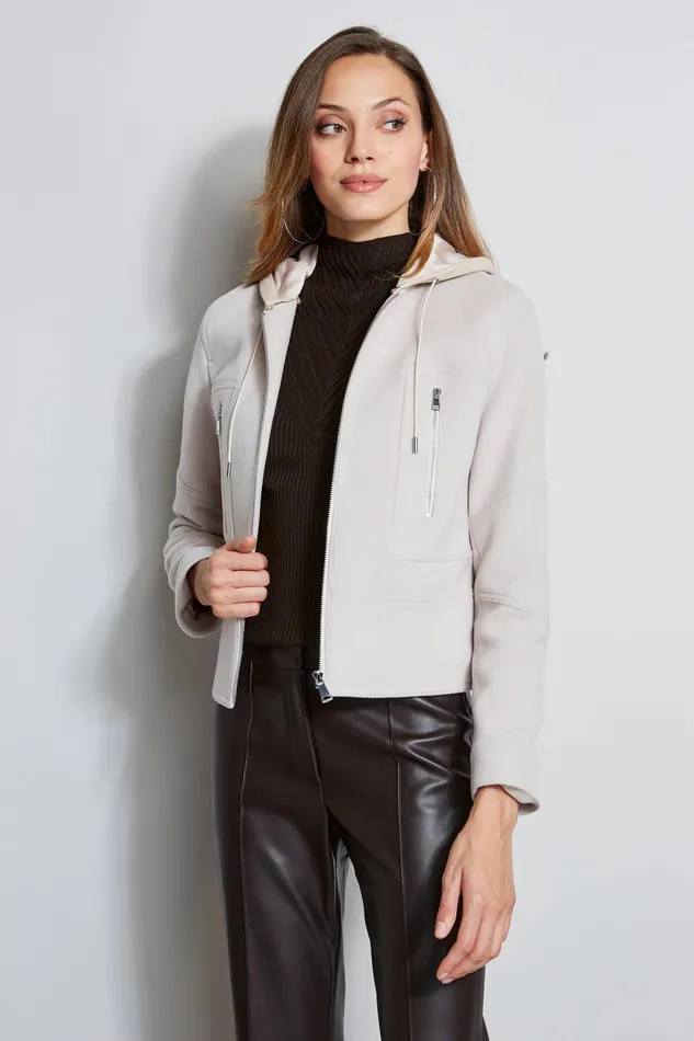 Jackets and Blazers Women Elie Tahari Wool Cropped Hooded Jacket OATMEAL