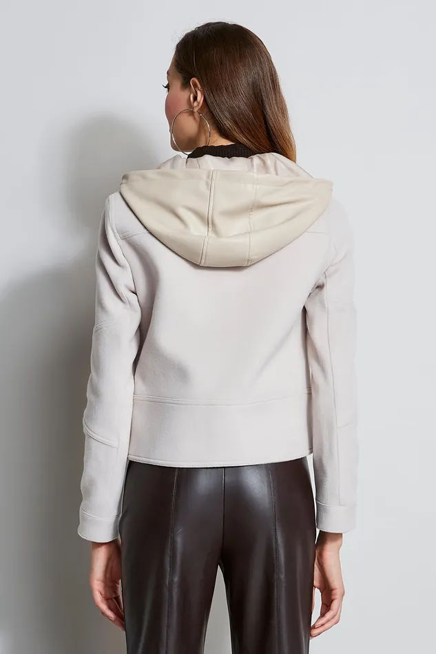 Jackets and Blazers Women Elie Tahari Wool Cropped Hooded Jacket OATMEAL
