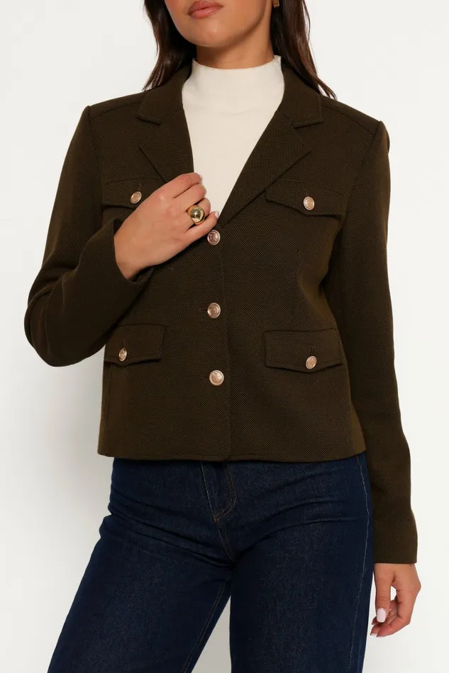 Jackets and Coats Women Petal and Pup Bandit Long Sleeve Button Down Jacket Olive