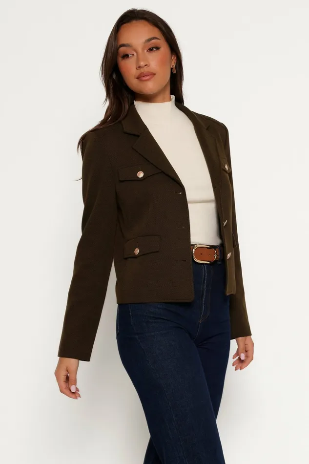 Jackets and Coats Women Petal and Pup Bandit Long Sleeve Button Down Jacket Olive