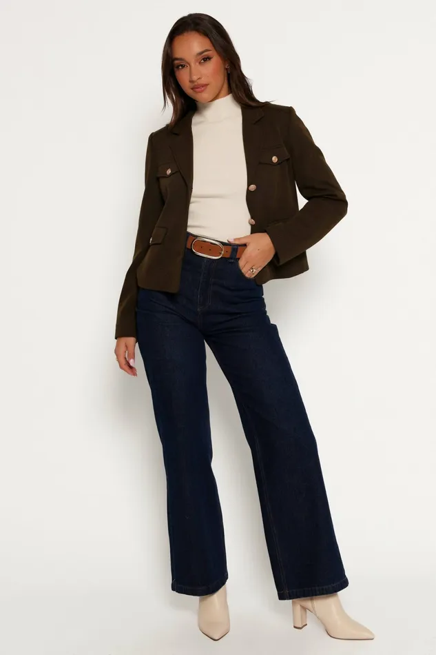 Jackets and Coats Women Petal and Pup Bandit Long Sleeve Button Down Jacket Olive