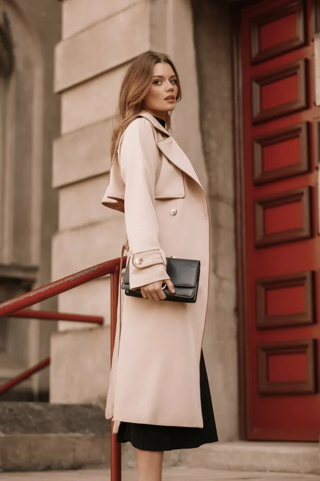 Jackets and Coats Women Petal and Pup Cayenne Contrast Binding Trench Coat Camel