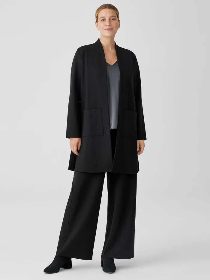 Jackets Coats and Vests Women Eileen Fisher Washable Flex Ponte Long Jacket Black