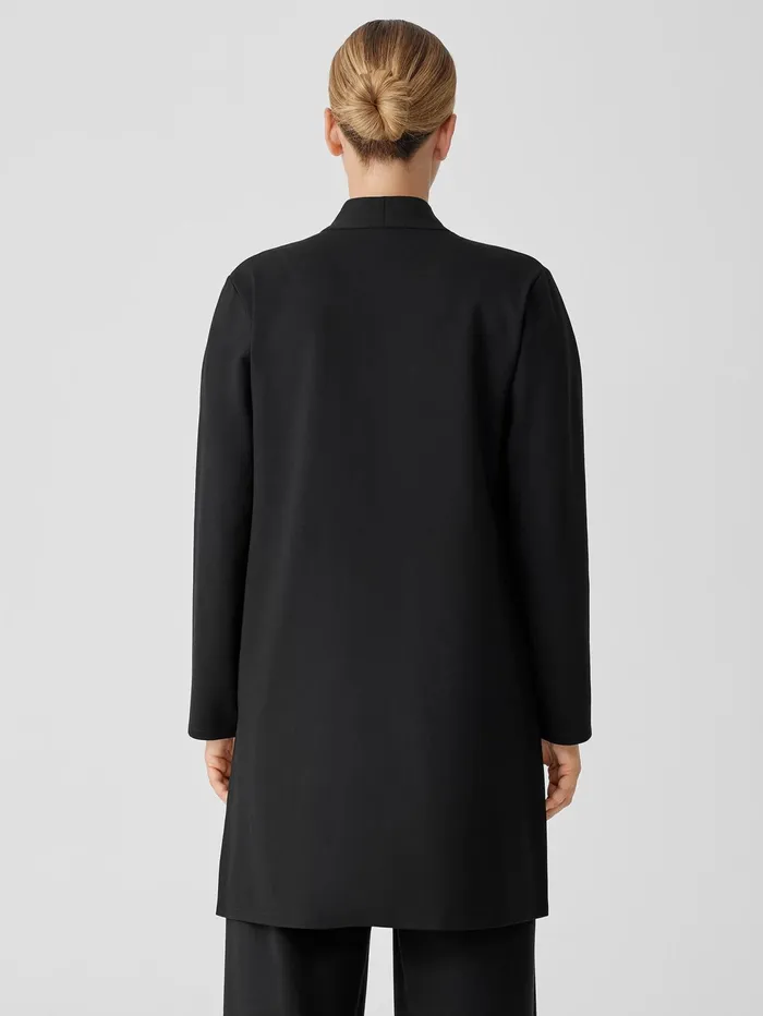 Jackets Coats and Vests Women Eileen Fisher Washable Flex Ponte Long Jacket Black