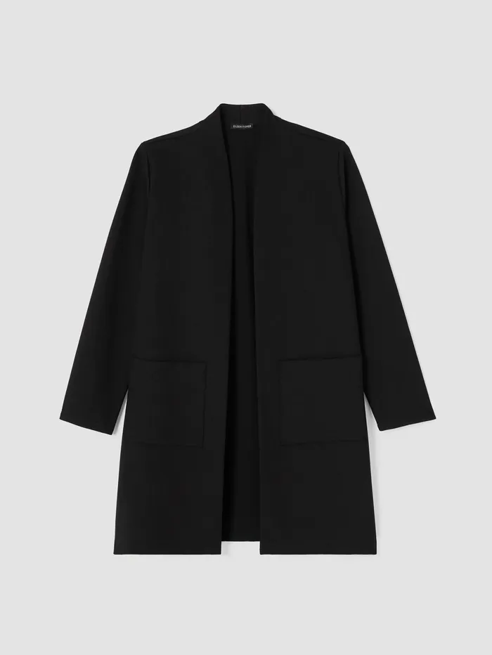 Jackets Coats and Vests Women Eileen Fisher Washable Flex Ponte Long Jacket Black