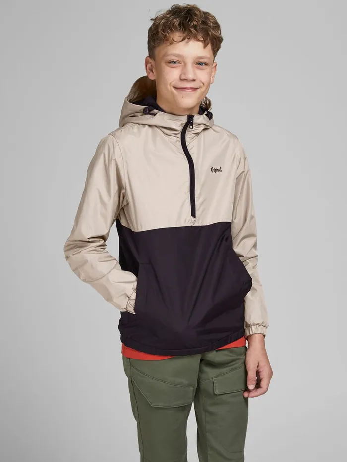 Jackets JACK and JONES Junior BOYS COLOUR BLOCK ANORAK Beige Crockery