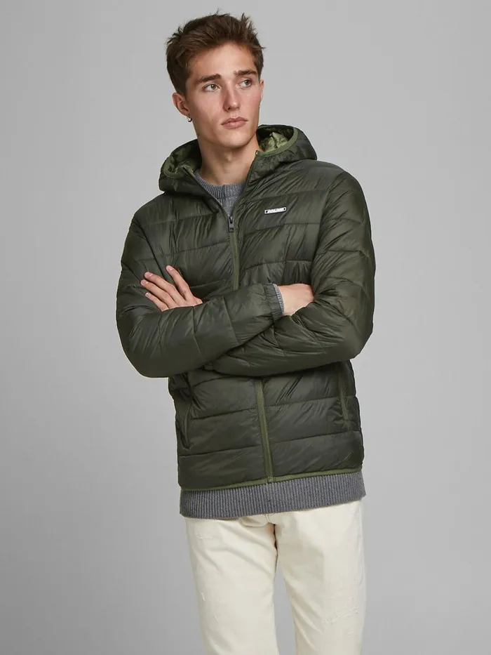 Jackets JACK and JONES Mens CLASSIC PUFFER JACKET Green Rosin