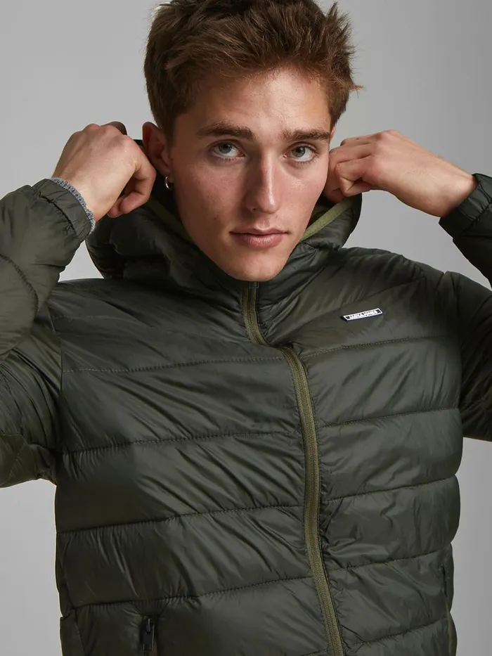 Jackets JACK and JONES Mens CLASSIC PUFFER JACKET Green Rosin