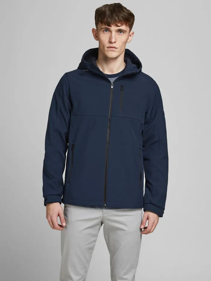 Jackets JACK and JONES Mens CLASSIC SOFTSHELL JACKET Blue Navy Blazer