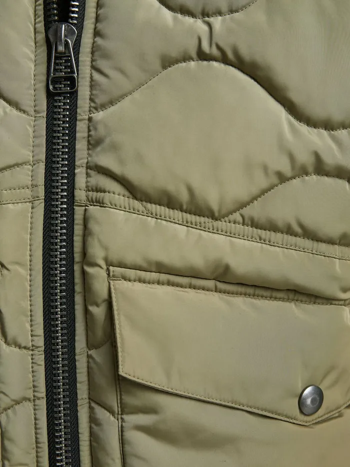 Jackets JACK and JONES Mens FAUX SHEARLING BOMBER JACKET Green Covert Green