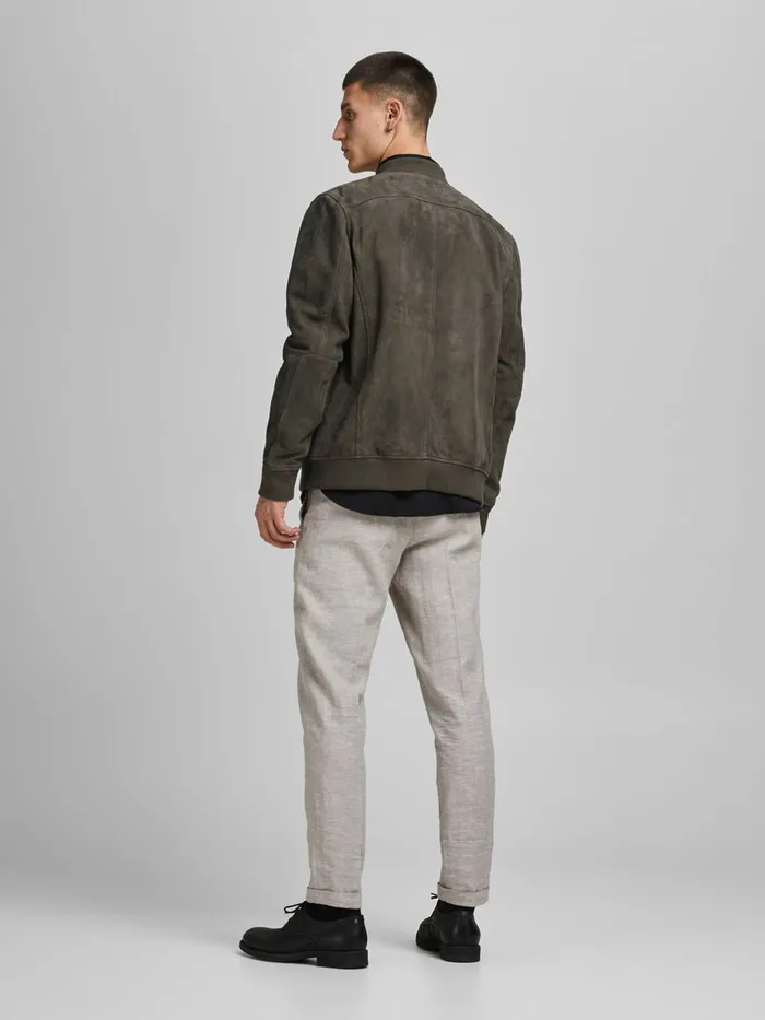 Jackets JACK and JONES Mens GOAT SUEDE JACKET Brown Asphalt