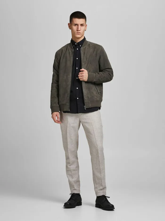 Jackets JACK and JONES Mens GOAT SUEDE JACKET Brown Asphalt