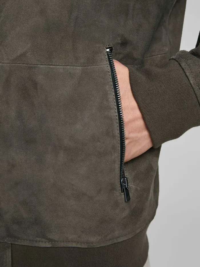 Jackets JACK and JONES Mens GOAT SUEDE JACKET Brown Asphalt